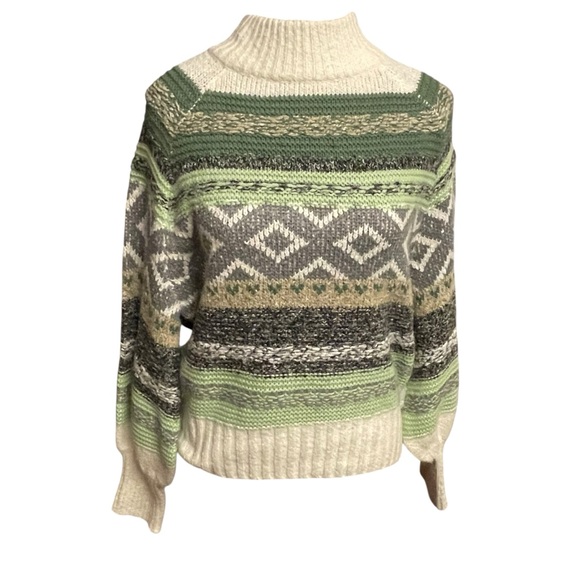 89th & Madison Sweaters - 89th & Madison Multicolor Patterned Turtleneck Sweater